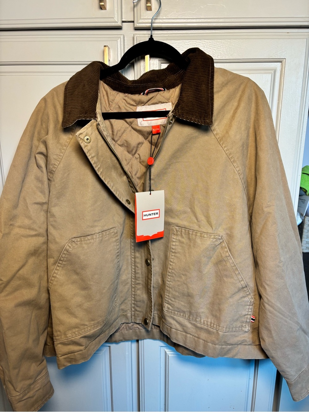 Hunterfield Tan Quilted Jacket with Curdory Collar– Country Chic